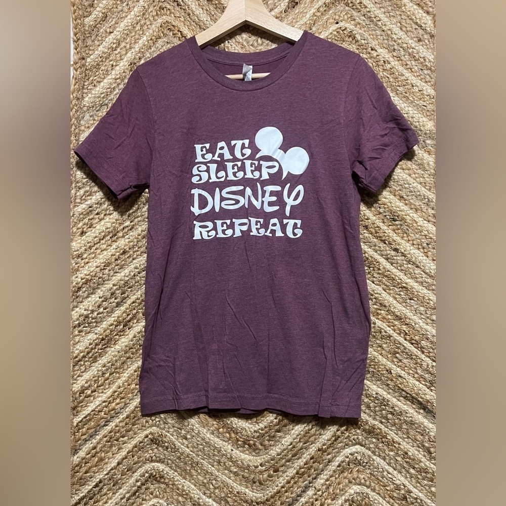 Disney Women's Funny Slogan Short Sleeve Tshirt,"Eat,Sleep,Disney,Repeat"Size S